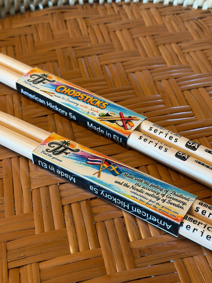 🥁 CHOPSTICKS – First Edition Drumsticks (5A Hickory)  by Tino – Feel the Groove