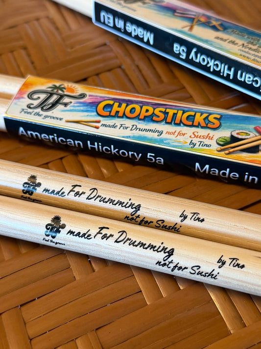 🥁 CHOPSTICKS – First Edition Drumsticks (5A Hickory)  by Tino – Feel the Groove