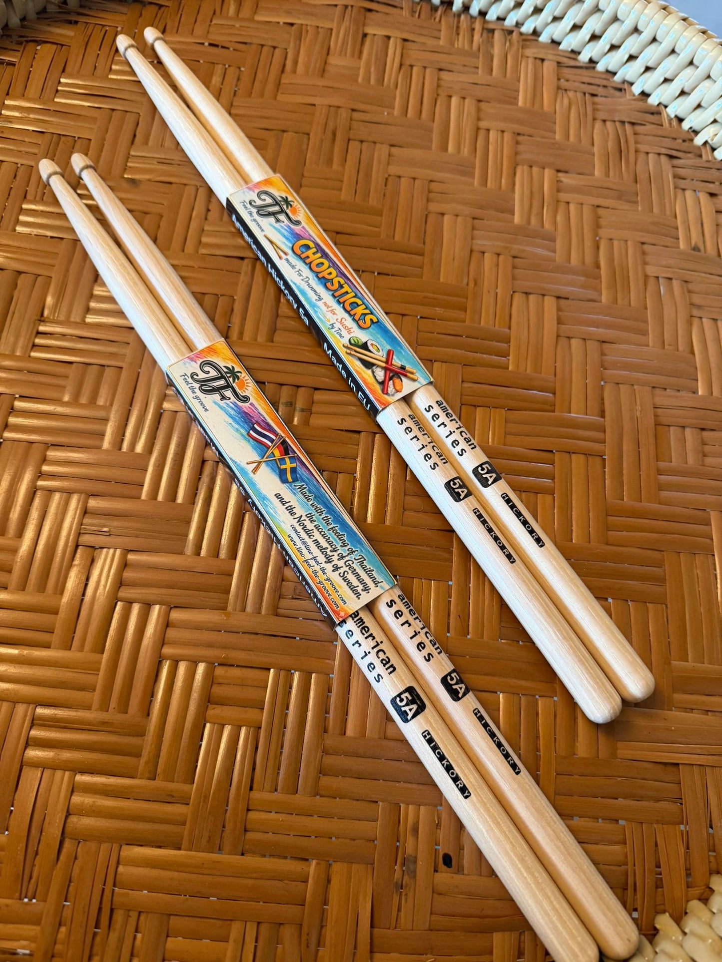🥁 CHOPSTICKS – First Edition Drumsticks (5A Hickory)  by Tino – Feel the Groove