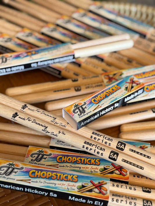 🥁 CHOPSTICKS – 2er Set (First Edition Drumsticks 5A Hickory)  by Tino – Feel the Groove
